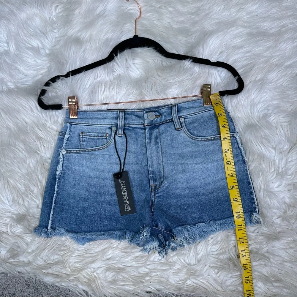 Nwt Blank NYC Light Blue Jean Shorts distressed fray‎ hem The Lenox high rise